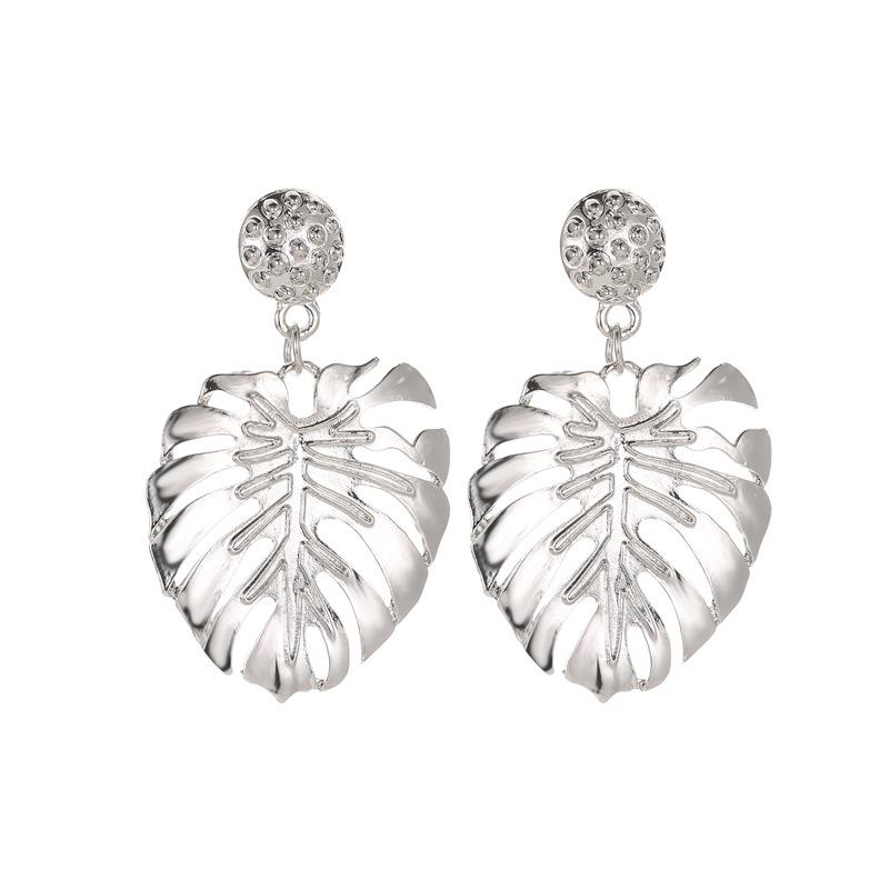 Fashion hollow leaf stud earrings national classic style