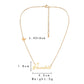 Simple and trendy stainless steel butterfly peach heart English letter lettering cutting name pendant titanium steel beautiful necklace