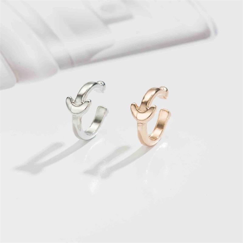 Simple moon ear clip literature and art cute small fresh single ear bone clip without ear piercing female all-match accessories