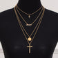 Fashion multi-layer geometric disc English diamond cross necklace jewelry