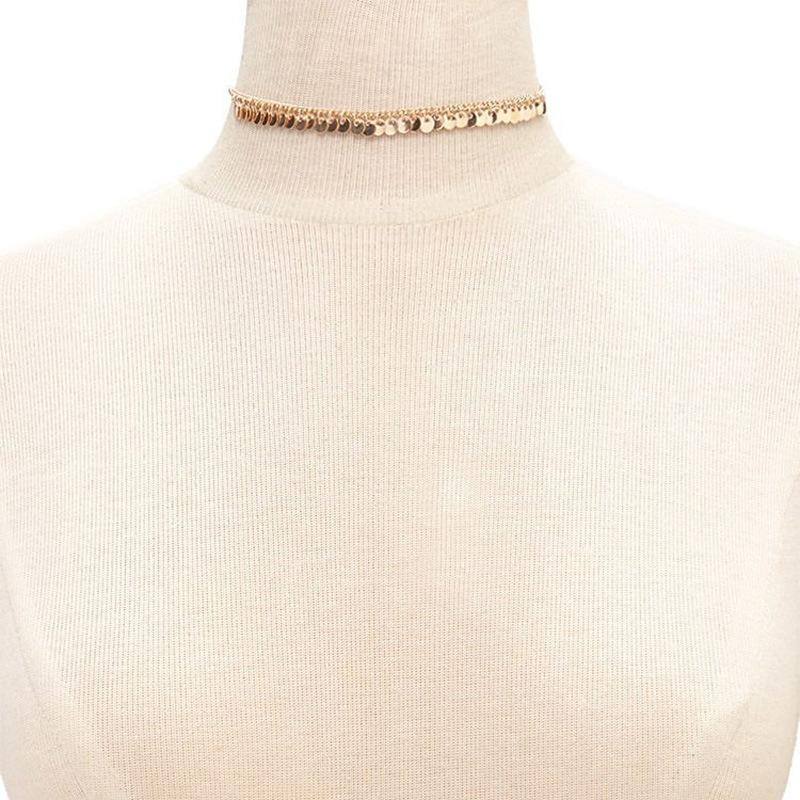 Simple Sequin Pendant Choker Fashion Women Necklace