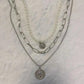 Elizabeth retro coin multi-layer necklace temperament all-match pearl embossed long sweater chain