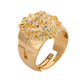 Domineering men's gold and silver lion head ring hip-hop open cross ring jewelry