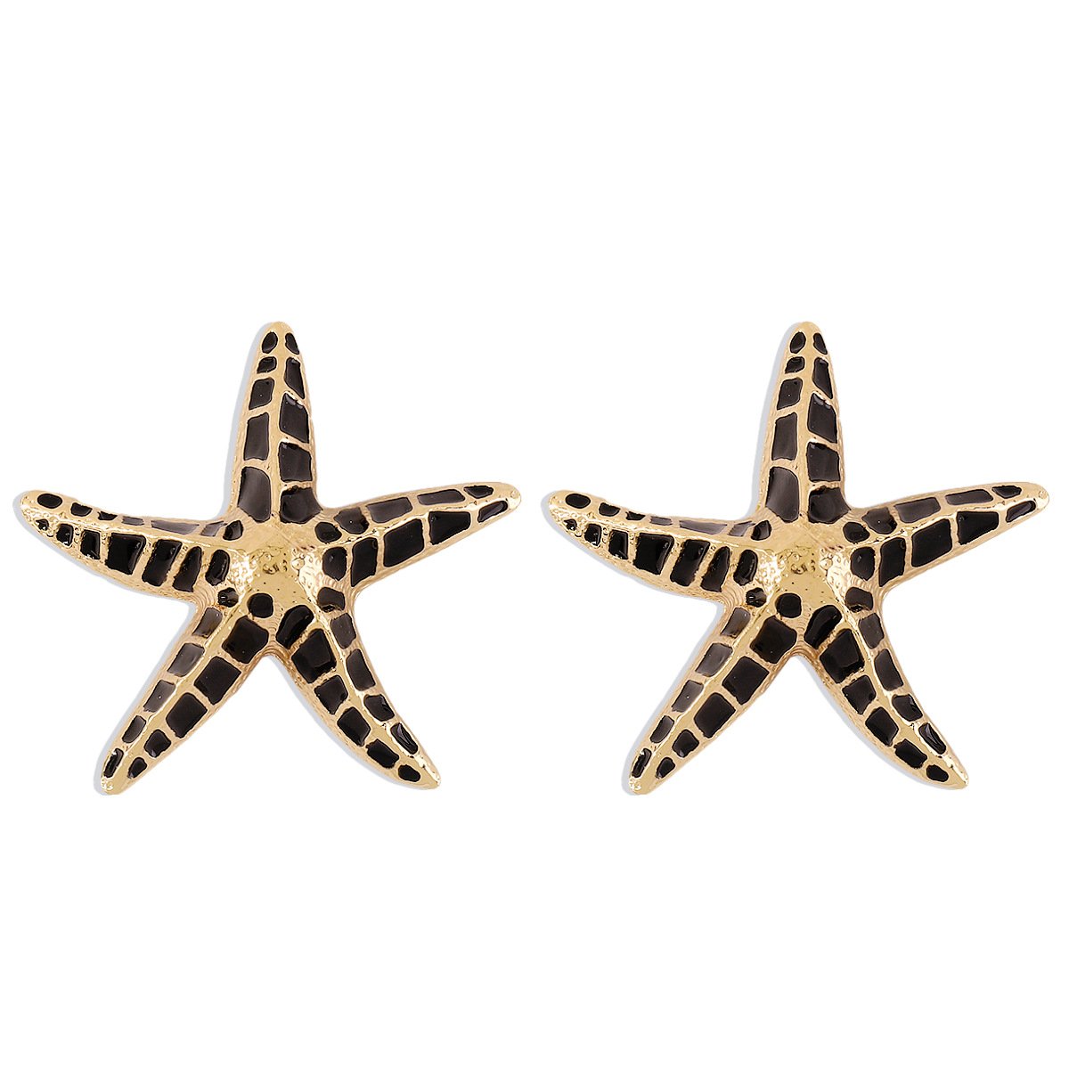 E1841 Jewelry Geometry Heavy Industry Alloy Drip Oil Earrings Starfish Beach Vacation Earrings Female