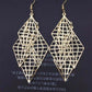 Hollow Diamond Shape Rhombus Earrings OL Versatile Ladies Earrings Fashion Jewelry