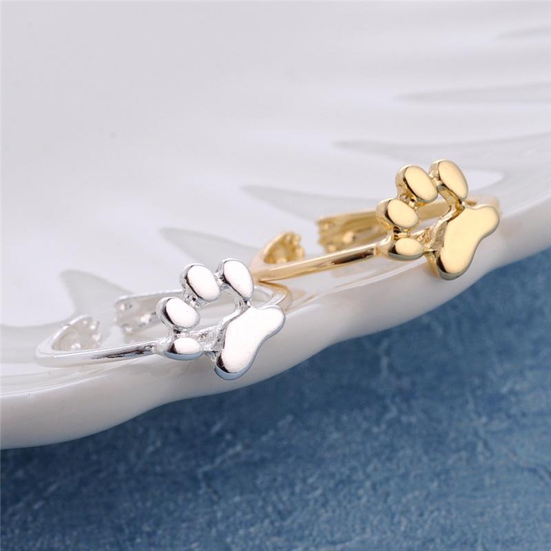 Jewelry Cute Dog Print Ring Personality Versatile Puppy Footprint Fashion Ring