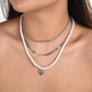 N1273 Street Shot Personality Necklace Pearl Heart Stacked Necklace Retro Small Fashion Necklace