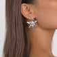 E1866 Irregular three-dimensional geometric earrings simple metal orchid small fresh personality earrings women