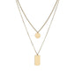 Fashion Geometric Pendant Necklace Simple Square Round Multilayer Necklace Accessories
