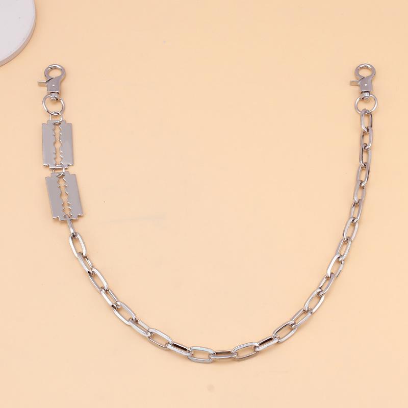Jewelry punk hip-hop razor blade decoration body chain men and women hipster all-match single-layer pants chain