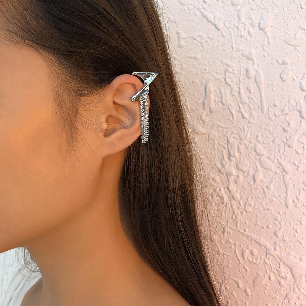 E116 Exquisite tassel earrings irregular small crowd simple earrings fashion ear bone clip women