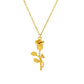 INS fashion furnace vacuum-plated 18K gold titanium steel three-dimensional rose necklace female Mother's Day gift