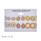 Pop Jewelry Earrings 6 Pairs Set Gemstone Stud Earrings