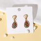 Retro Earrings Colorful Diamond Drop-shaped Pearl Stud Earrings Earrings Court Lady Temperament Earrings