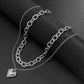 Jewelry Punk Hip Hop Aluminum Chain Clavicle Necklace Retro Simple Peach Heart Pendant