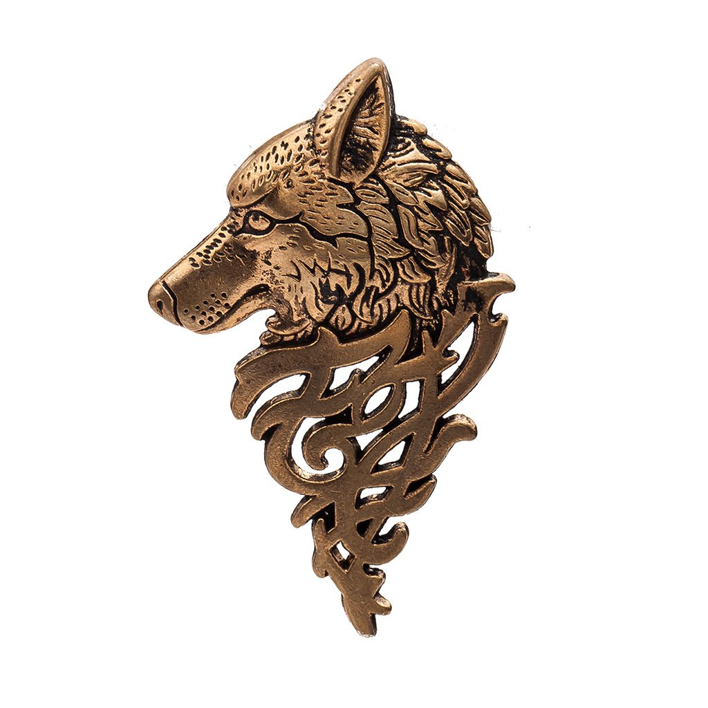 Retro Jewelry Personality Fashion Men's Suit Collar Pin Buckle Domineering Wolf Head Brooch Pin Collar