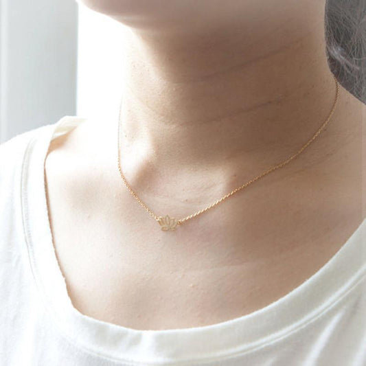 Fashion Jewelry Yoga Accessories Lotus Pendant Necklace