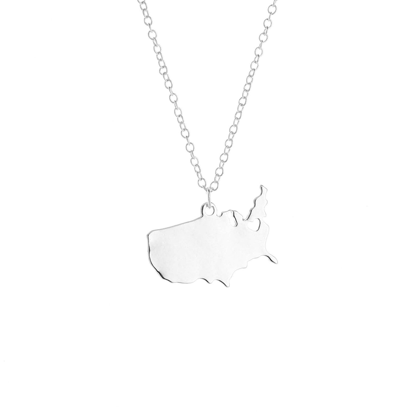 Jewelry Minimalist Love United States Map Necklace Pendant Clavicle Chain