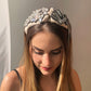 F3137 Retro wide-brimmed fabric rice bead hair ornament style personality Baroque palace diamond headband female