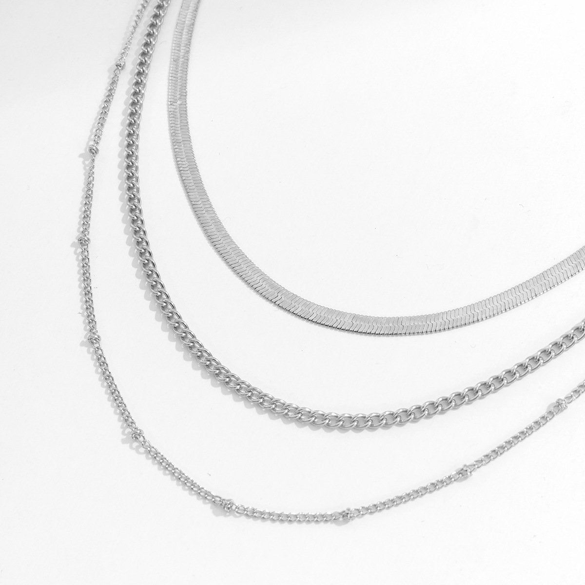 Jewelry Hip Hop Simple Metal Snake Bone Chain Necklace Retro Versatile Geometric Thin Chain Necklace