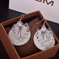Women's Vintage Frosted Scalloped Earrings Double Layer Dangling Earrings