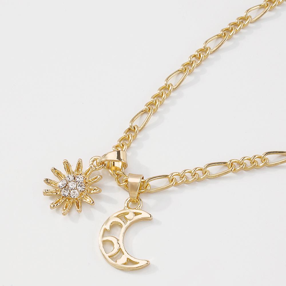 A86 Jewelry Hip Hop Sun Moon Pendant Foot Decoration Simple Fashion Diamond Anklet Female