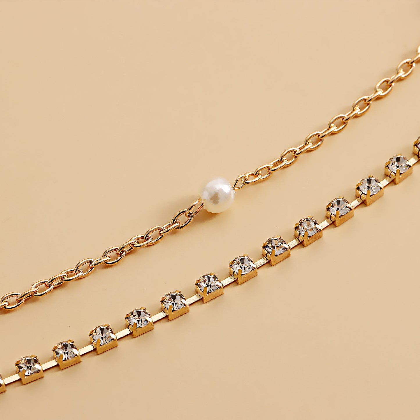 Jewelry fashion double-layer diamond claw chain metal small fragrant waist chain waist ornament female beautiful body jewelry