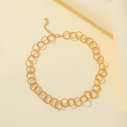 Jewelry simple single-layer circle O-shaped clavicle necklace exaggerated hip-hop short choker necklace female