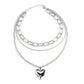in Peach Heart Necklace Retro Heart Pendant Stacked Design Sense of Clavicle Chain Coat Sweater Chain