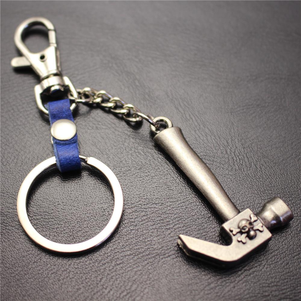 Pirate Hammer Alloy Pendant Keychain Bronze Antique Silver Quality Accessories Car Key Ring Bag Pendant