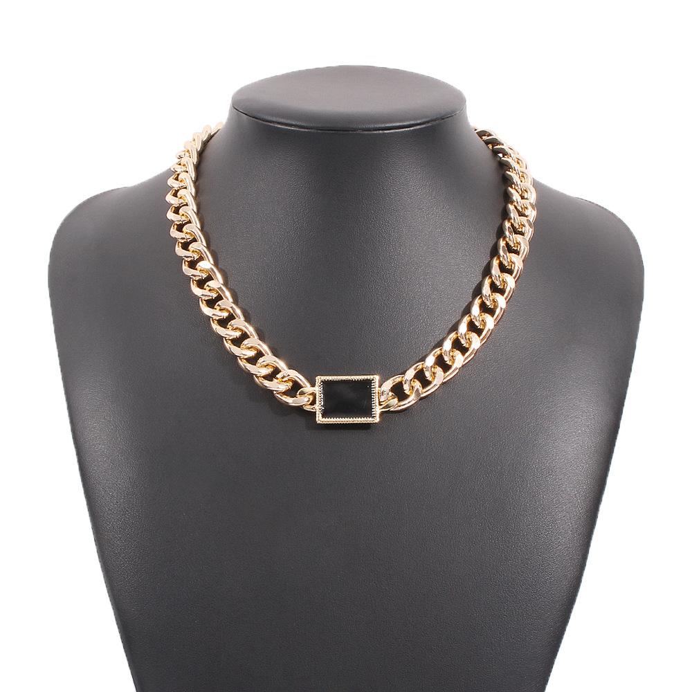 E949 Simple personality necklace earrings set thick chain fashion exaggerated street photography catwalk necklace earrings