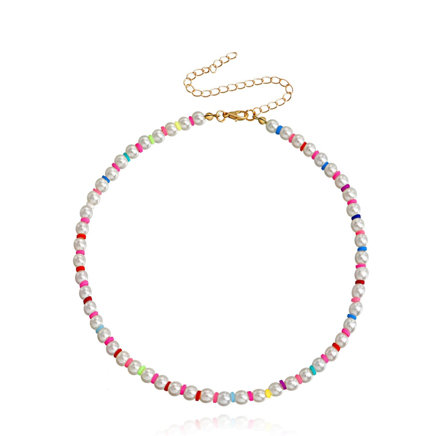 Jewelry Popular Imitation Pearl Color Soft Pottery Necklace Necklace Women's Street Shoot Pearl Necklace