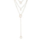 Fashion Simple Round Iron Ring Drill Pendant Necklace Multilayer Chain Necklace Clavicle Chain Accessories