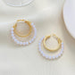 Pearl circle earrings female ins fashion exaggerated personality metal geometric large earrings temperament earrings
