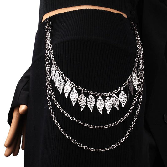 Hollow Leaf Chain Fashion Trend Body Chain Waist Chain Women Jeans Chain