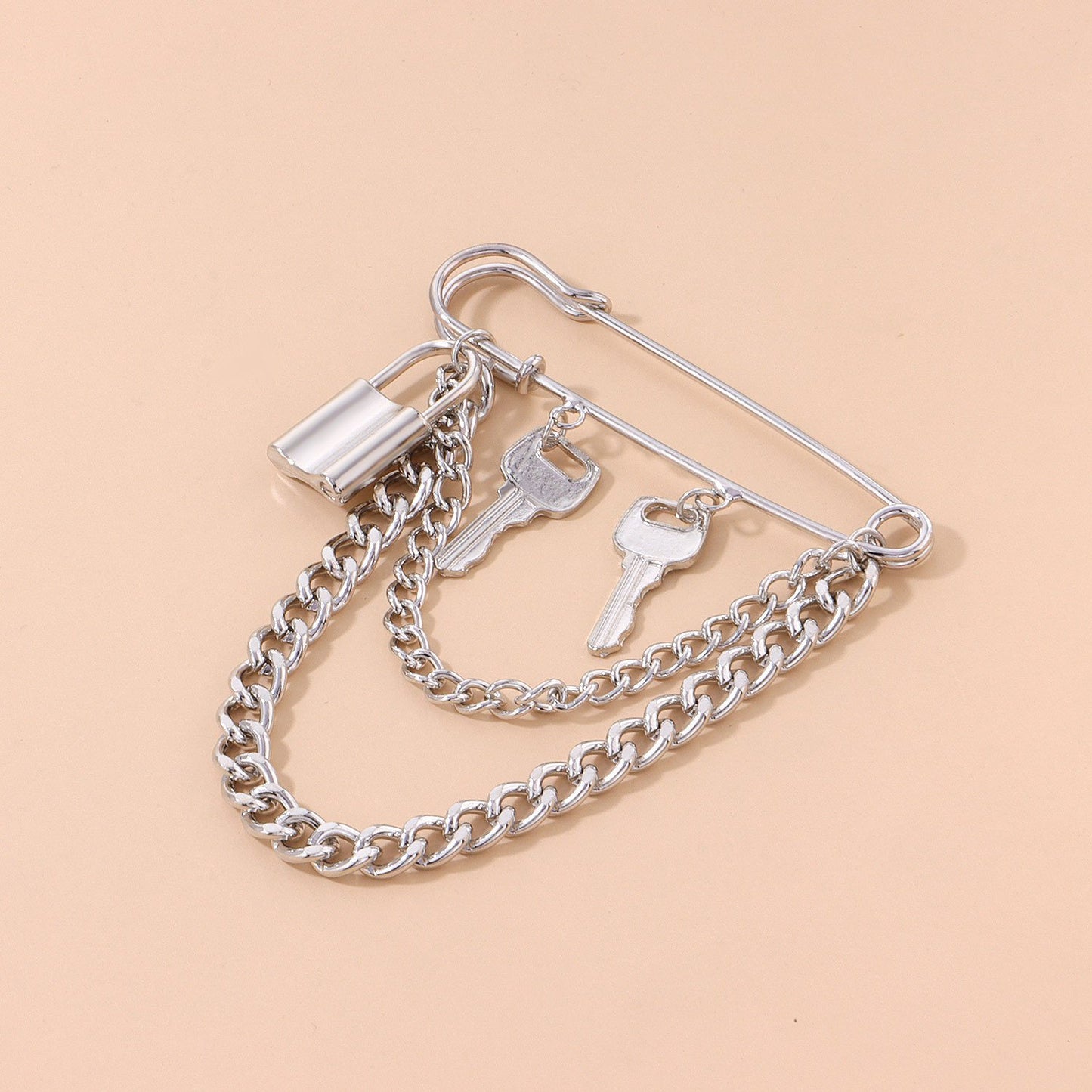 Jewelry multi-element fashion lock-shaped brooch indifferent pin men and women key brooch accessories