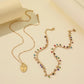 Jewelry Bohemian Creative Handmade Diamond Necklace Personality Metal Face Double Layer Necklace