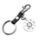 Four-leaf lucky flower titanium steel jewelry stainless steel luggage pendant leather key chain waist hanging couple gift bag listing