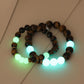 Trendy retro fashion couple suit luminous bracelet amber amber eye stone beaded magnet hand jewelry