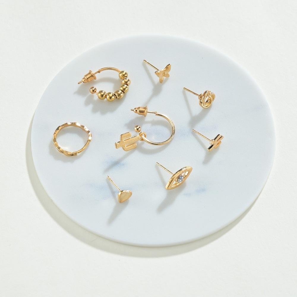 Earrings fashion gold-plated earrings set combination devil's eye earrings earrings women