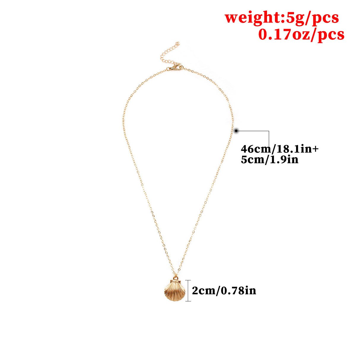 Jewelry Shanghai Style Geometric Scallop Necklace Female Simple Creative Shell Necklace Clavicle Chain