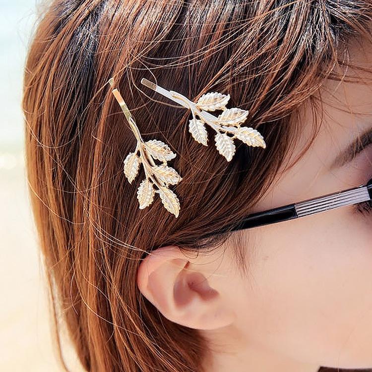 Retro Mori hair accessories olive branch hairpin beautiful bride metal headdress tree leaf edge clip