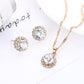 Autumn and Winter Bridal Jewelry Set Gemstone Diamond Necklace Two-piece Set Jewelry