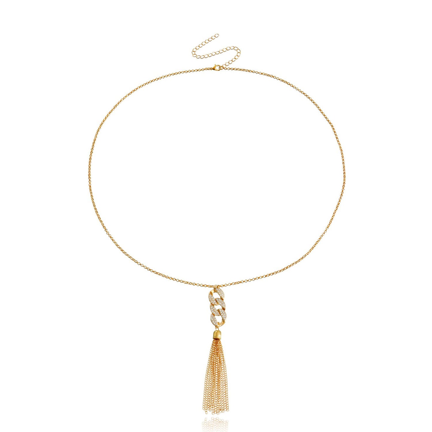Jewelry Autumn and Winter Tassel Sweater Necklace Diamond 8-character Chain Necklace Sweater Chain Advanced Sense Female