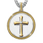 Cross Pendant Necklace Religious Belief Round Tag Necklace Men's Fashion Personality Jewelry Gift