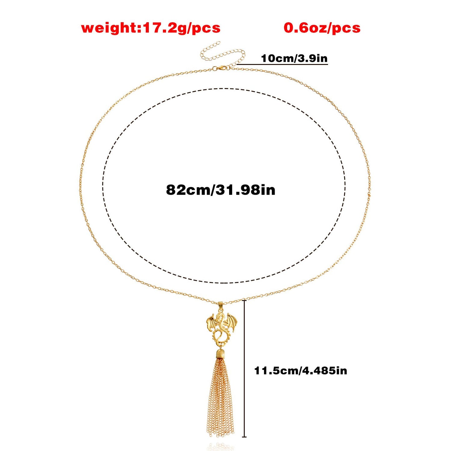 Jewelry Versatile Retro Metal Strip Tassel Autumn and Winter Long Small Dragon Sweater Chain Necklace Female