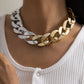 Jewelry Exaggerated Punk Geometric Single Layer Men's and Women's Necklace Fashion Trend Mixed Color Thick Chain Necklace