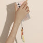 ins colorful gravel turquoise mobile phone chain hand-woven wire rope mobile phone lanyard mobile phone shell pendant pendant
