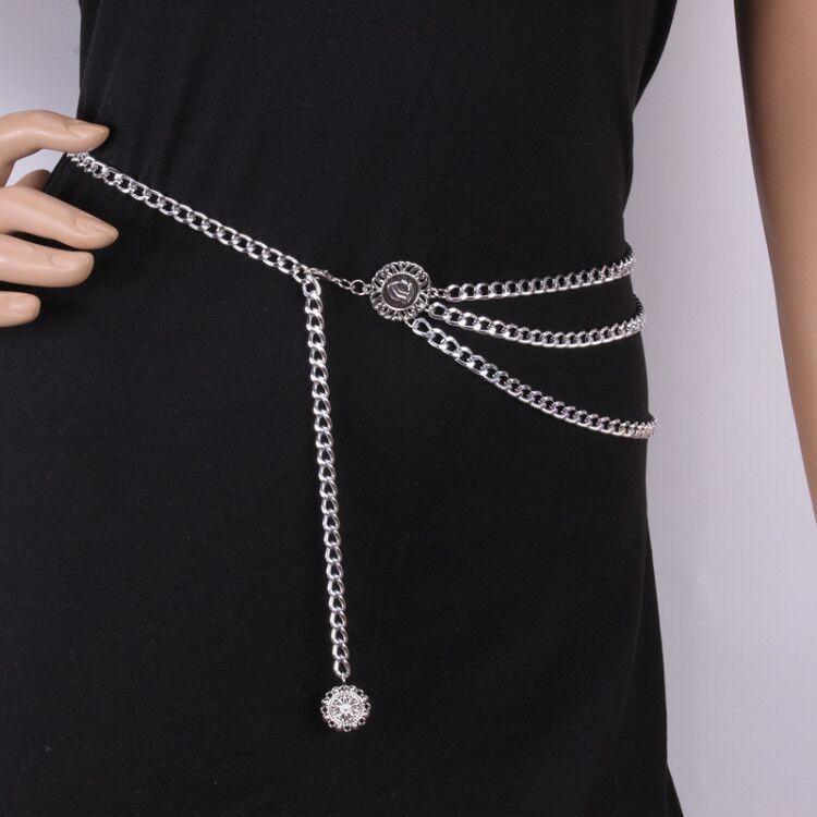 Jewelry alloy multi-layer exaggerated body chain female queen head portrait retro street shooting waist chain