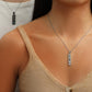 Fashion simple and personalized stainless steel couple KING and QUEEN diamond necklace